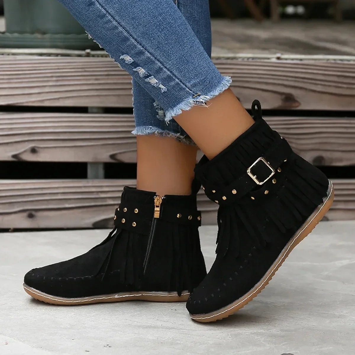 Bottines western à franges — vue 11