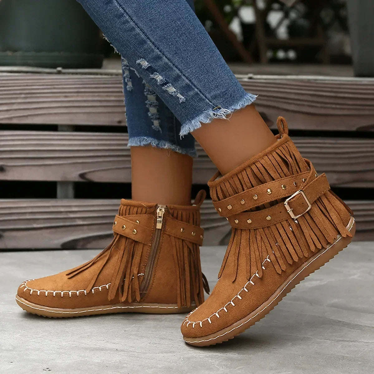 Bottines western à franges — vue 4