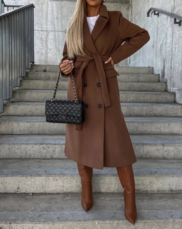 Manteau long ceinturé à boutons croisés — vue 5