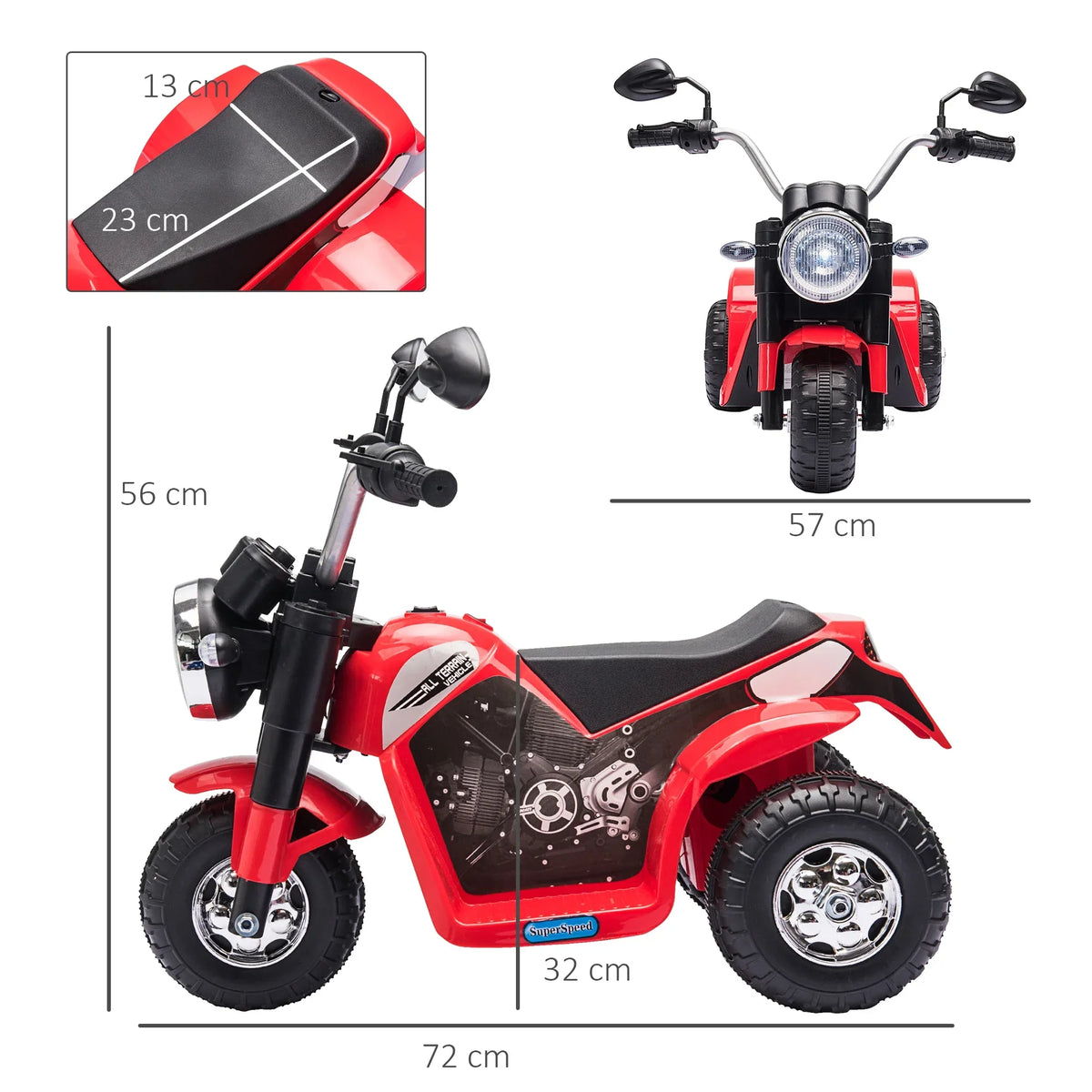 Moto électrique enfant à trois roues — 6 V — vue 5