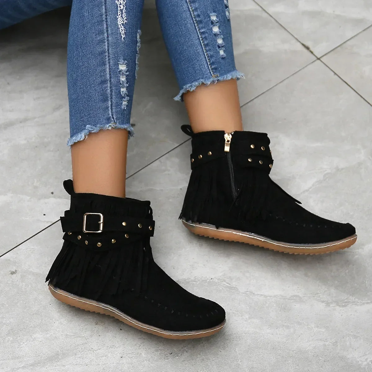 Bottines western à franges — vue 10