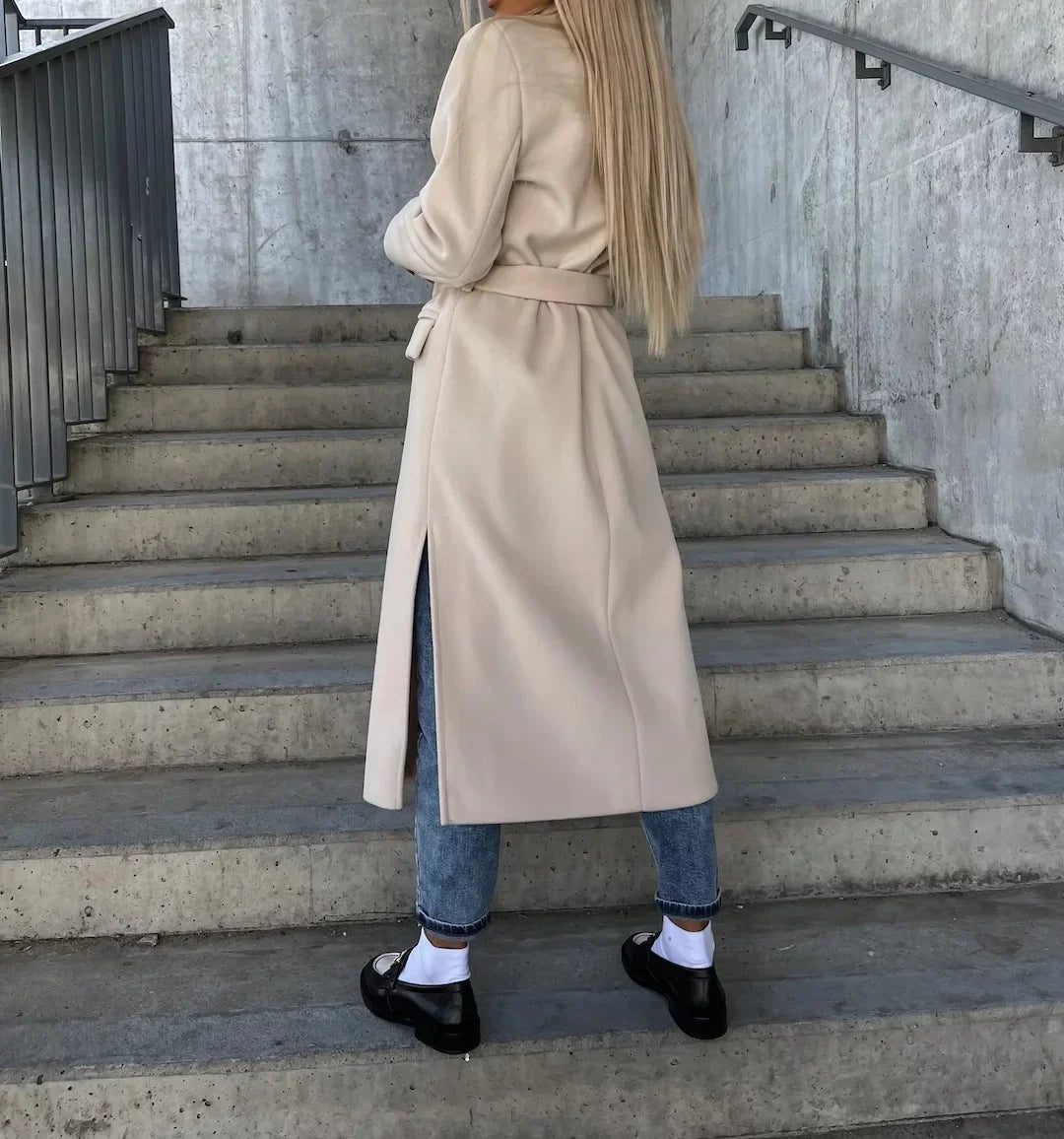 Manteau long ceinturé à boutons croisés — vue 2