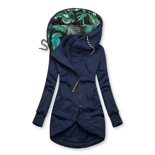 Grace — Veste longue à capuche contrastante — Amielle Paris