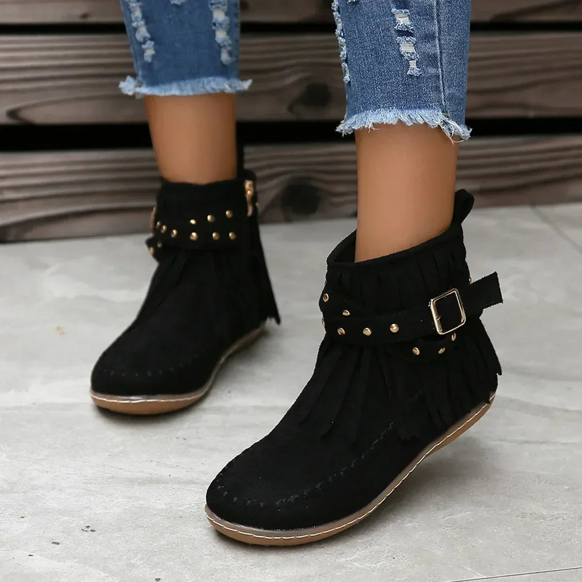 Bottines western à franges — vue 9
