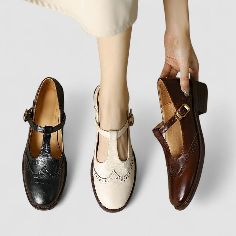 Chaussures Mary Jane plates à bride en T — Amielle Paris