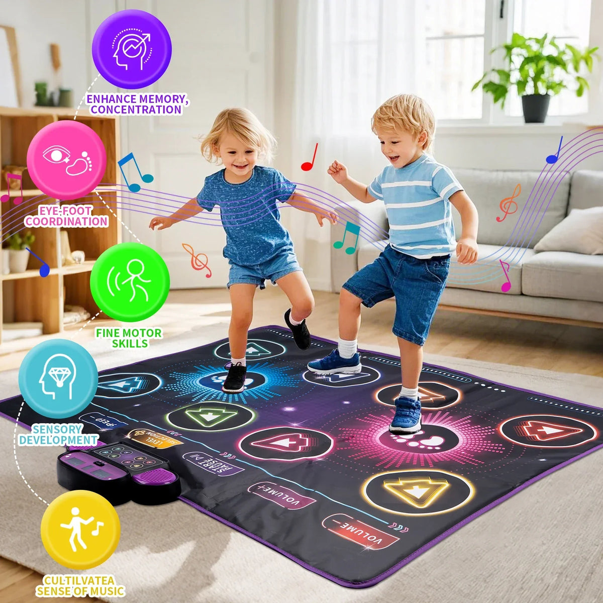 Tapis de danse électronique deux joueurs — 106 × 80 cm — vue 9