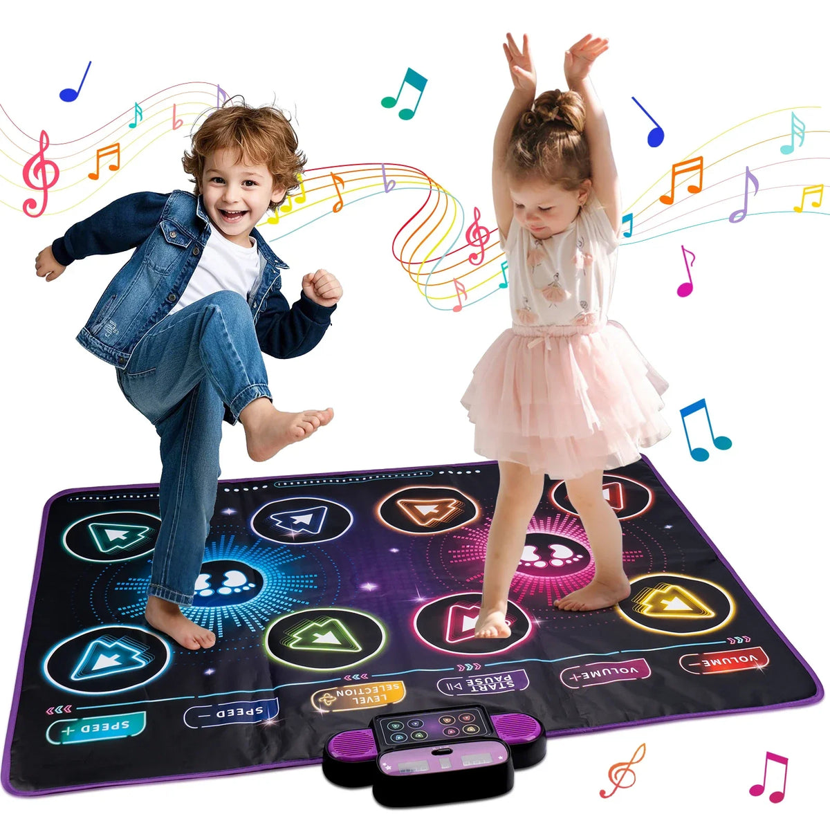 Tapis de danse électronique deux joueurs — 106 × 80 cm — vue 3