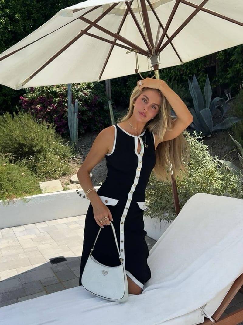 Noelle — Robe longue sans manches à poches — Amielle Paris