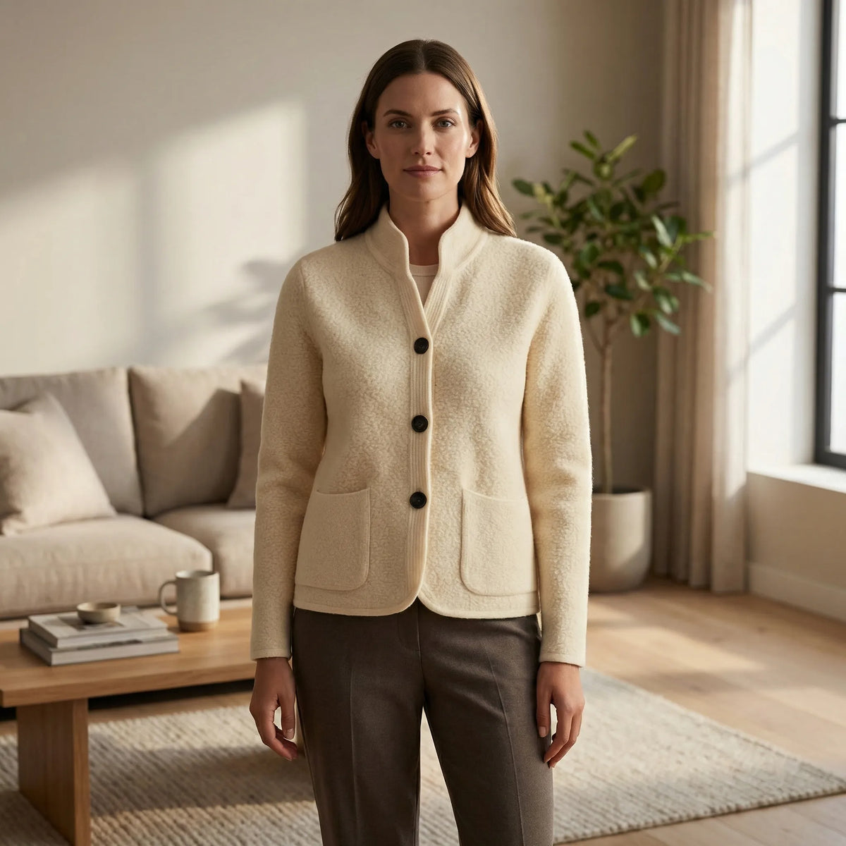 Marina — Veste cardigan boutonnée à poches — Amielle Paris