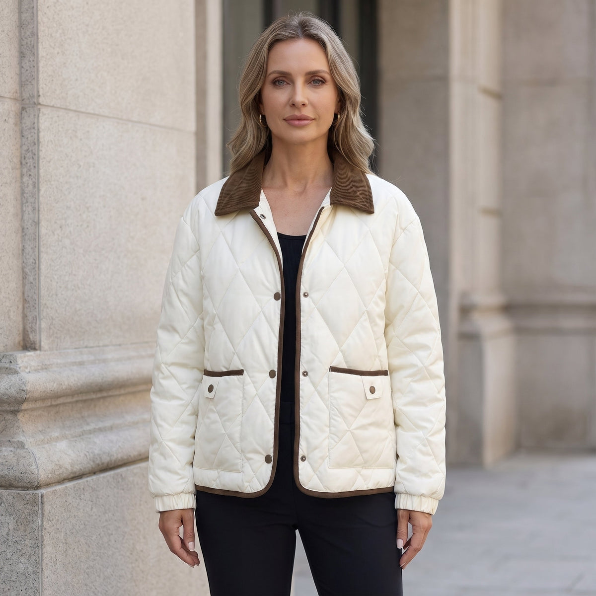 Veste matelassée à finitions contrastées — vue principale