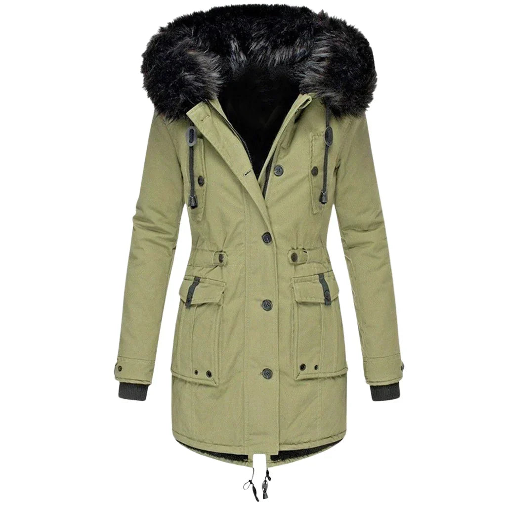Elowen — Parka à taille coulissée et dos allongé — Amielle Paris