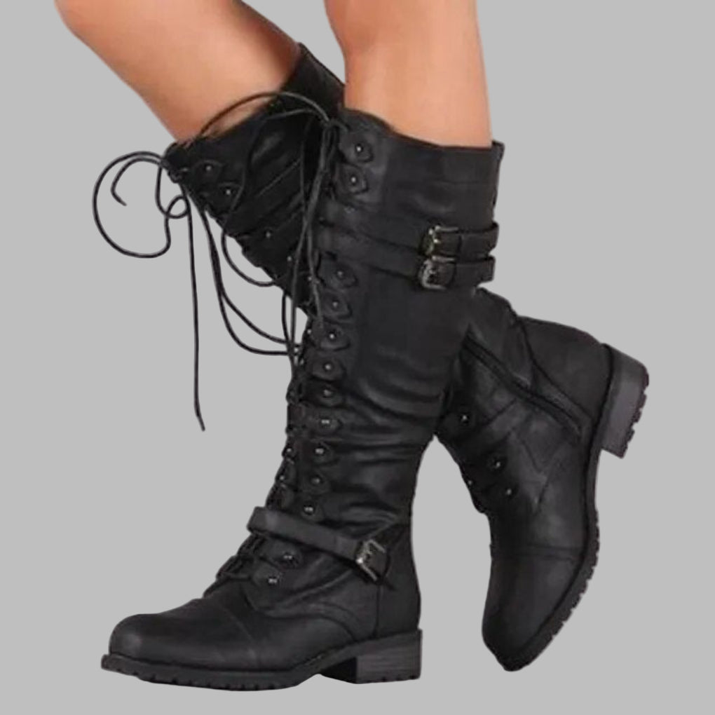 Bottes hautes à lacets et semelle crantée — Amielle Paris