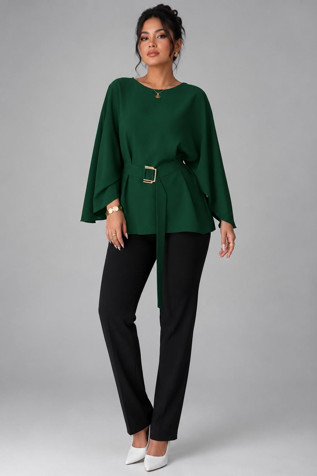 Blouse à manches cape ceinturée — Catalijn — Amielle Paris