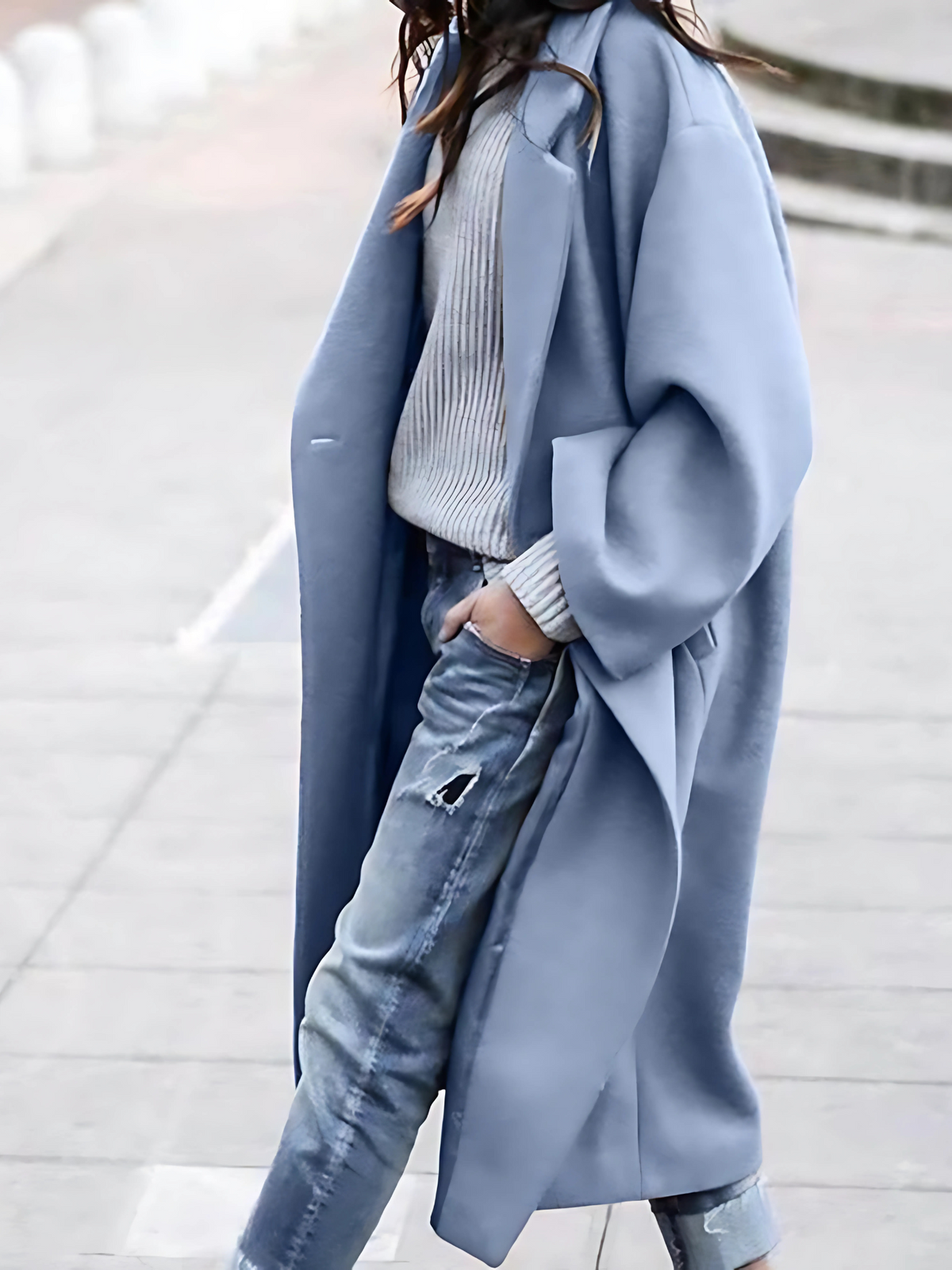 Paige — Manteau long ample sans fermeture — Amielle Paris