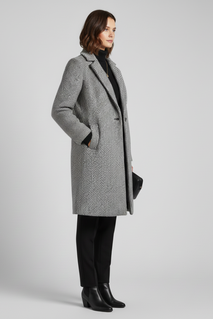 Blazer long à chevrons et bouton unique — Amielle Paris