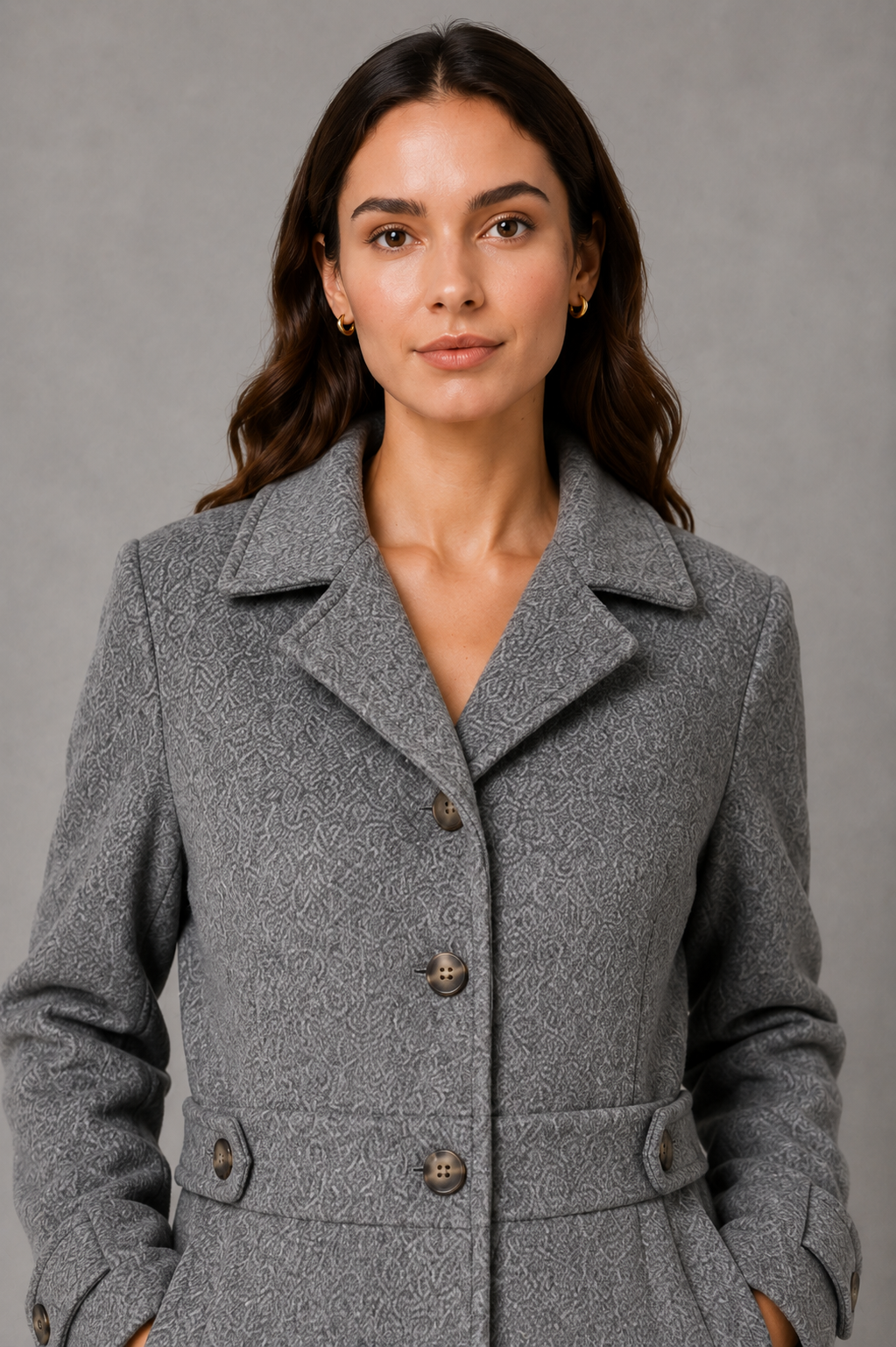 Manteau long structuré à fermeture boutonnée — Amielle Paris