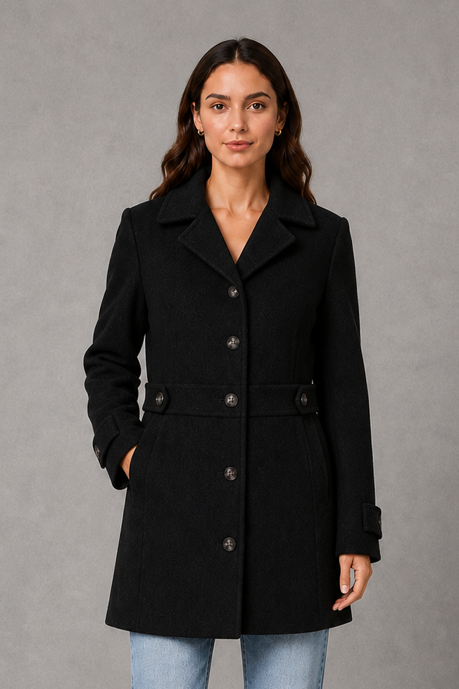 Manteau long structuré à fermeture boutonnée — Amielle Paris