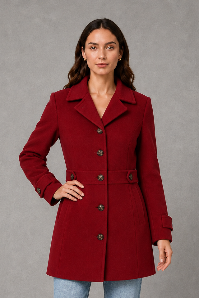 Manteau long structuré à fermeture boutonnée — Amielle Paris