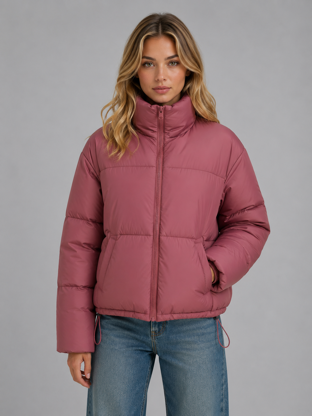 Doudoune courte à capuche et col haut — Amielle Paris