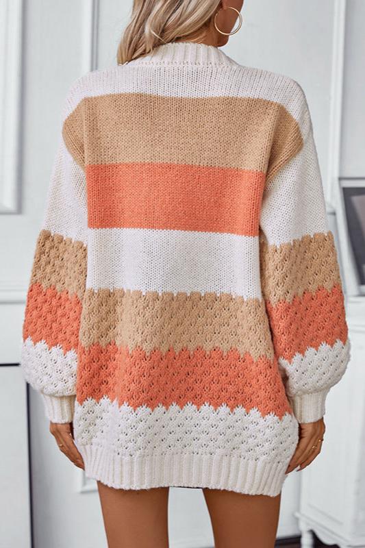 Gilet ample ouvert à rayures multicolores — Amielle Paris