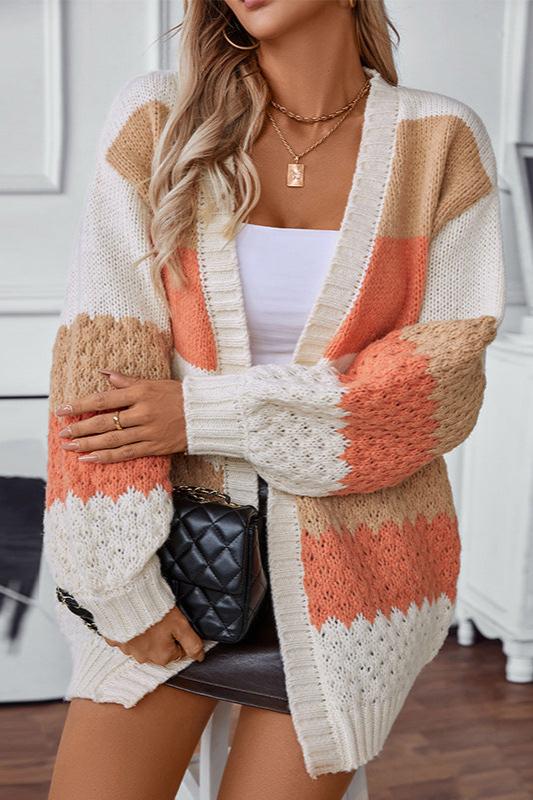 Gilet ample ouvert à rayures multicolores — Amielle Paris