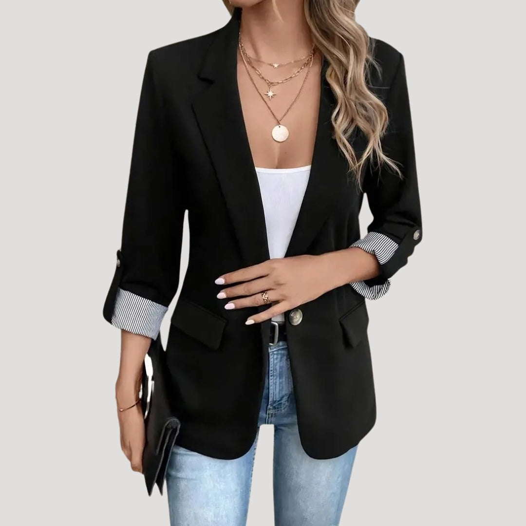 Blazer à manches retroussables et boutonnage simple — Amielle Paris