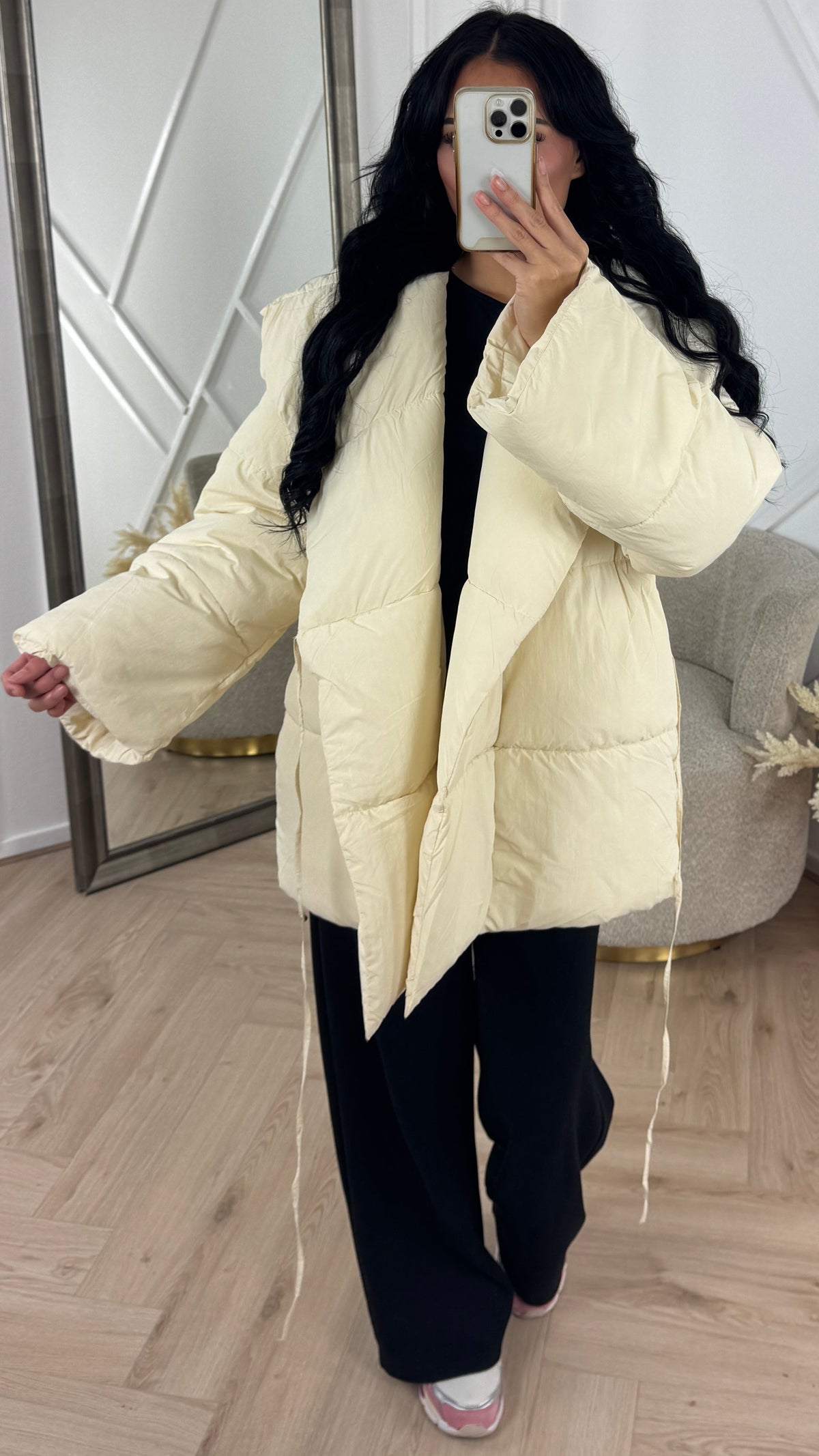 Daphné — Veste matelassée à ceinture à nouer — Amielle Paris