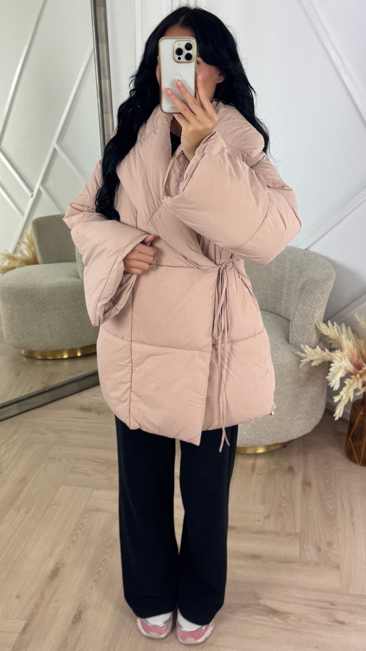 Daphné — Veste matelassée à ceinture à nouer — Amielle Paris