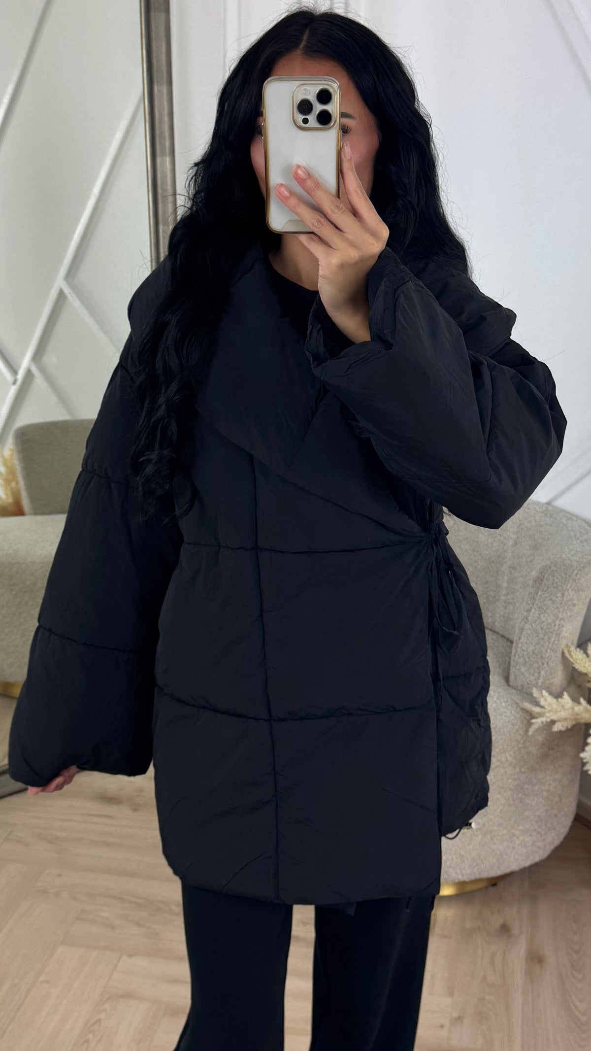 Daphné — Veste matelassée à ceinture à nouer — Amielle Paris