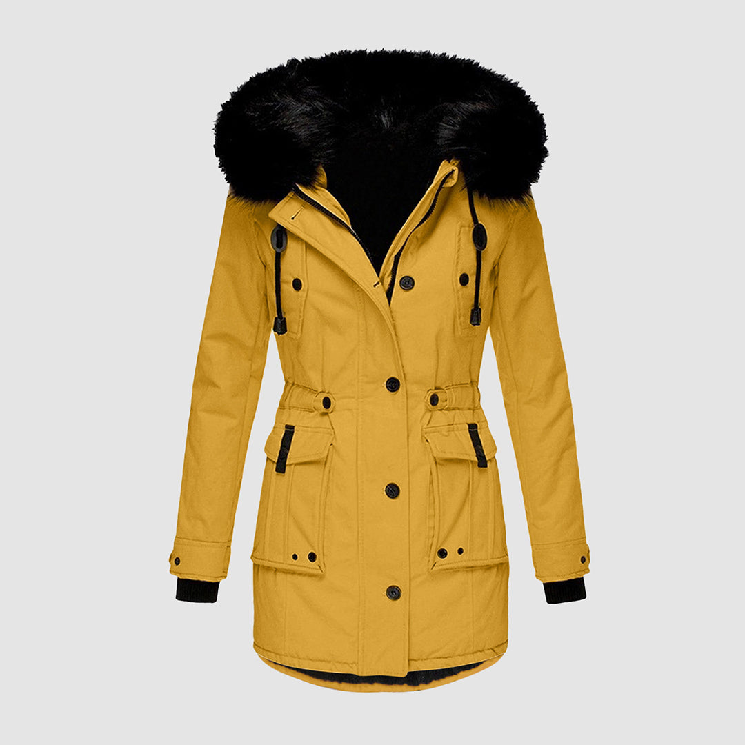 Sienna — Parka à capuche et taille ajustable — Amielle Paris