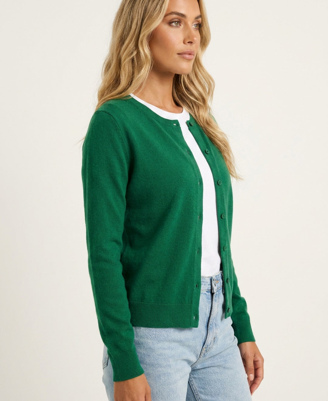 Cardigan ajusté à col rond Adèle — Amielle Paris