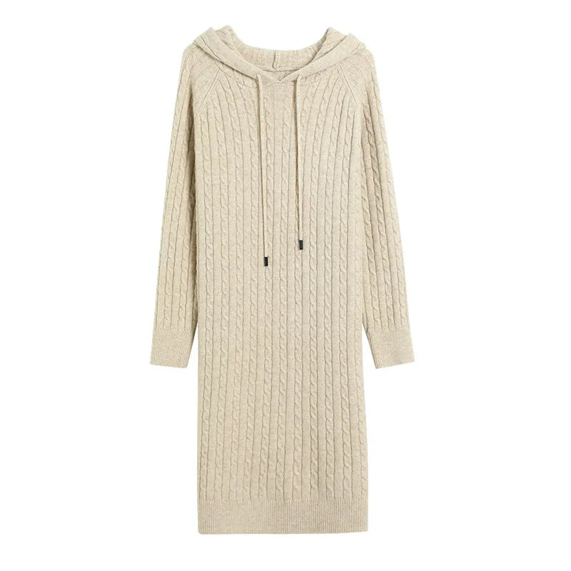 Adelaide — Robe pull torsadée à capuche — vue 5