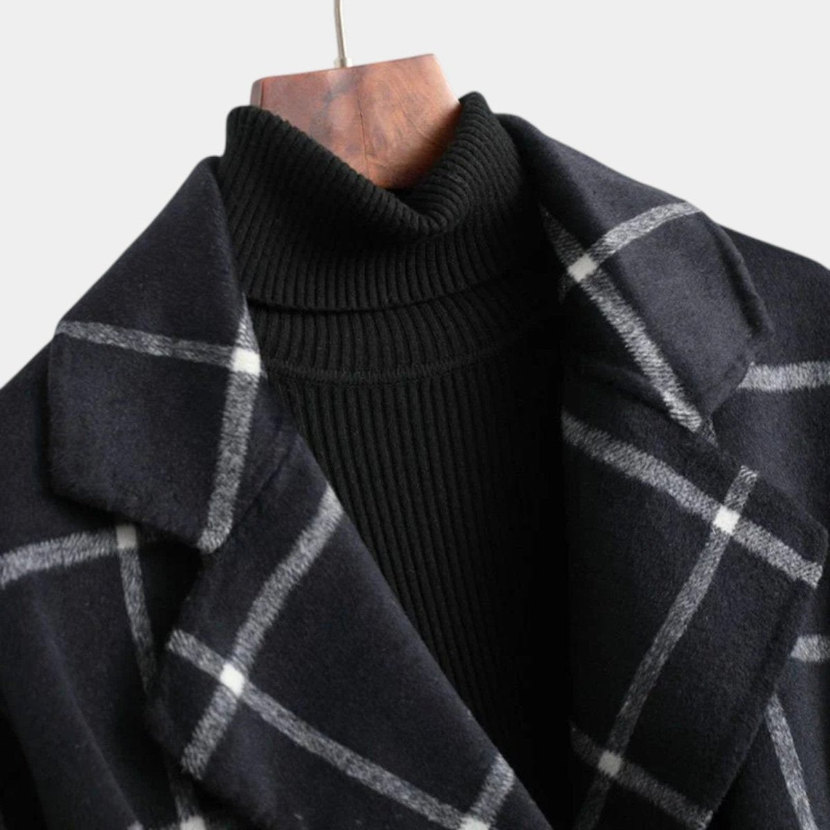 Elena — Manteau à carreaux et col tailleur — Amielle Paris