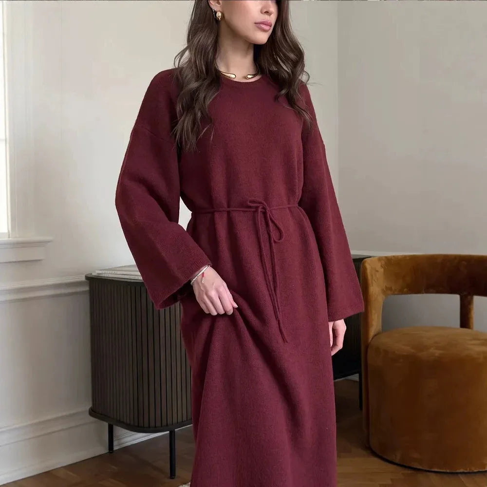 Alexandra — Robe pull ceinturée — vue 3
