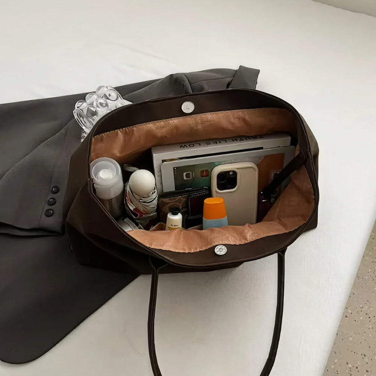 Lina | Sac cabas en suédine vegan