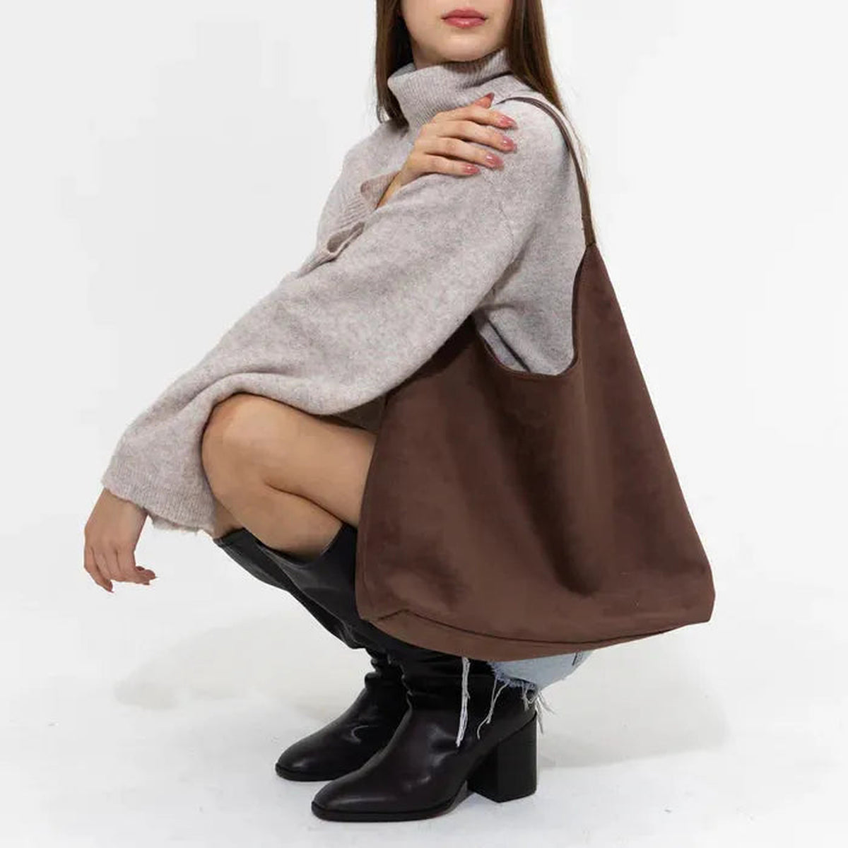 Nalia | Sac hobo en suédine vegan