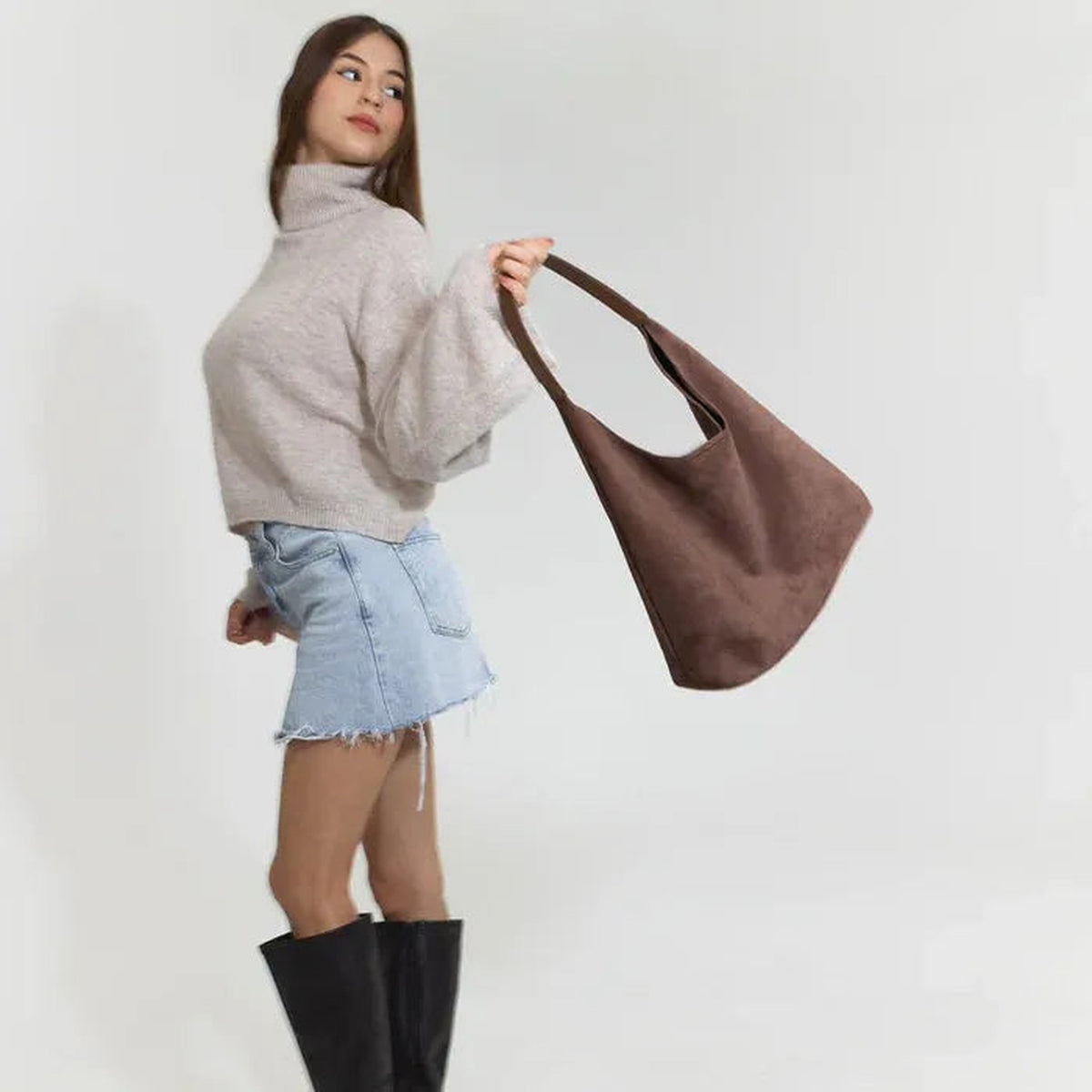 Nalia | Sac hobo en suédine vegan