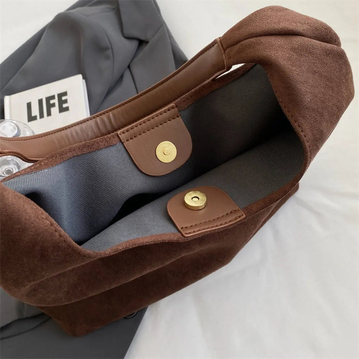 Nalia | Sac hobo en suédine vegan