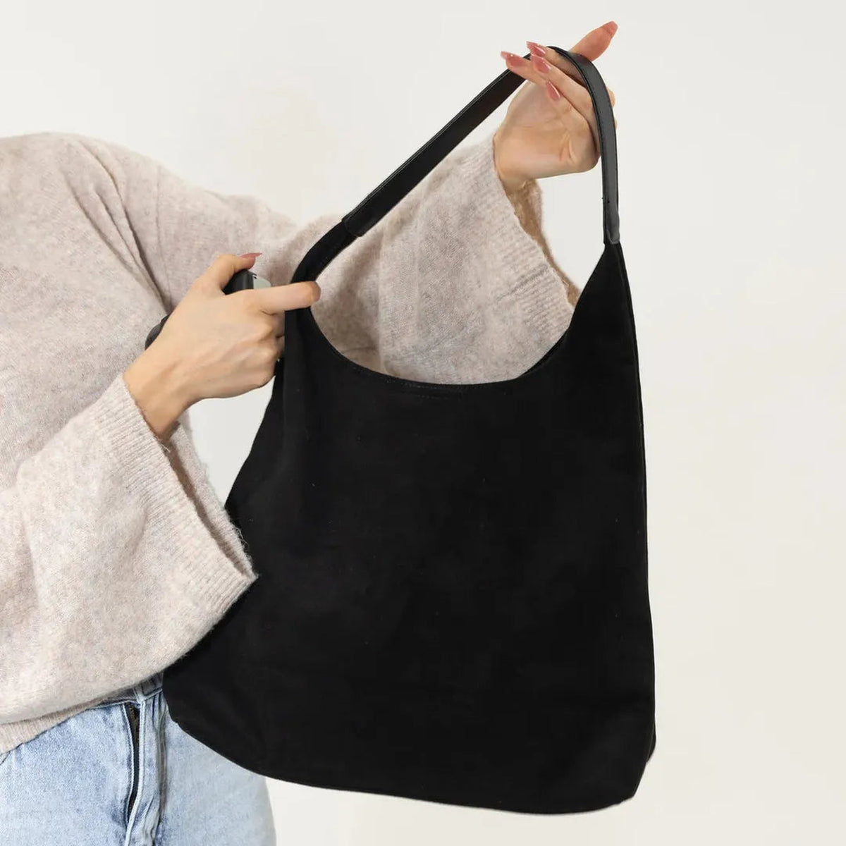Nalia | Sac hobo en suédine vegan