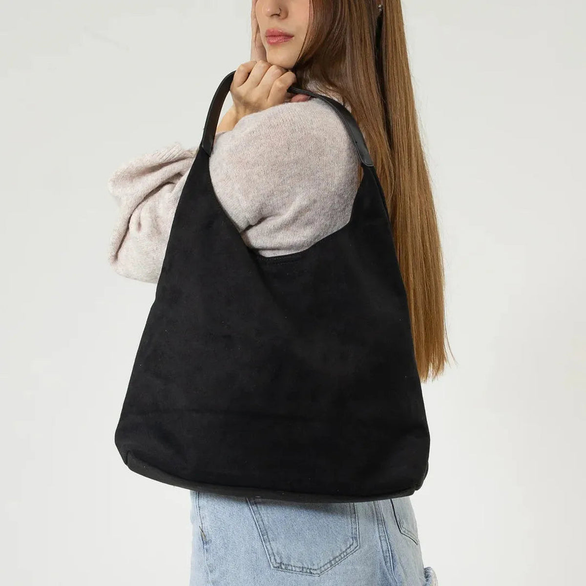 Nalia | Sac hobo en suédine vegan