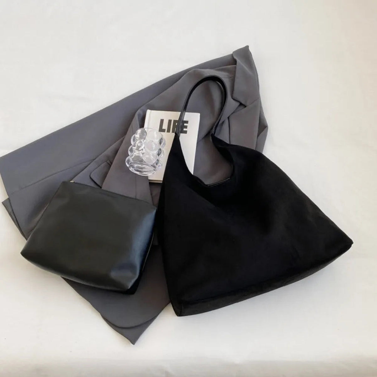 Nalia | Sac hobo en suédine vegan