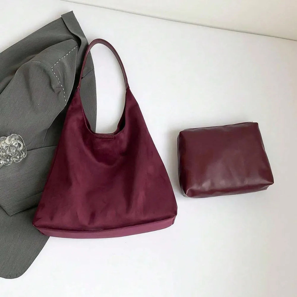 Nalia | Sac hobo en suédine vegan
