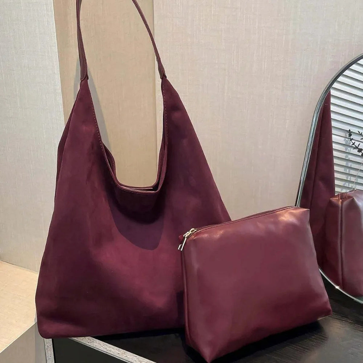 Nalia | Sac hobo en suédine vegan