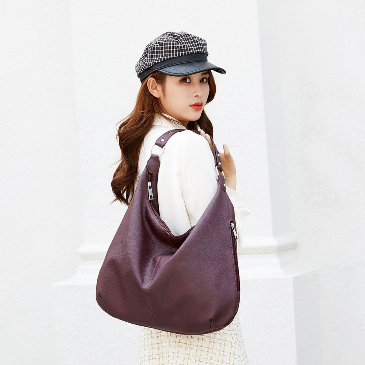 Ohana | Sac hobo en cuir vegan grainé