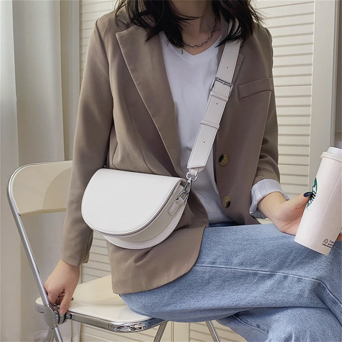 Virelle | Sac bandoulière demi-lune