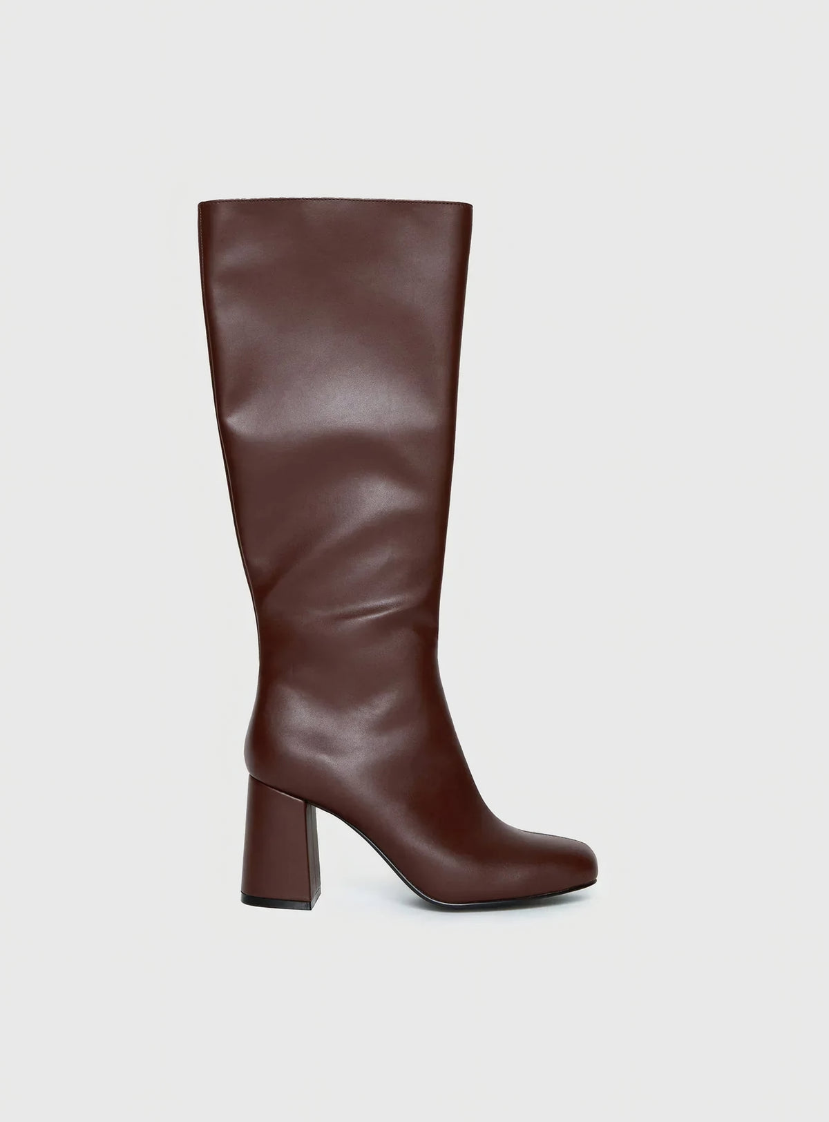 Bottes hautes à talon bloc et bout rond