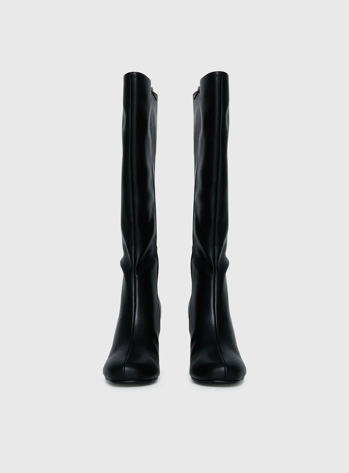 Bottes hautes à talon bloc et bout rond