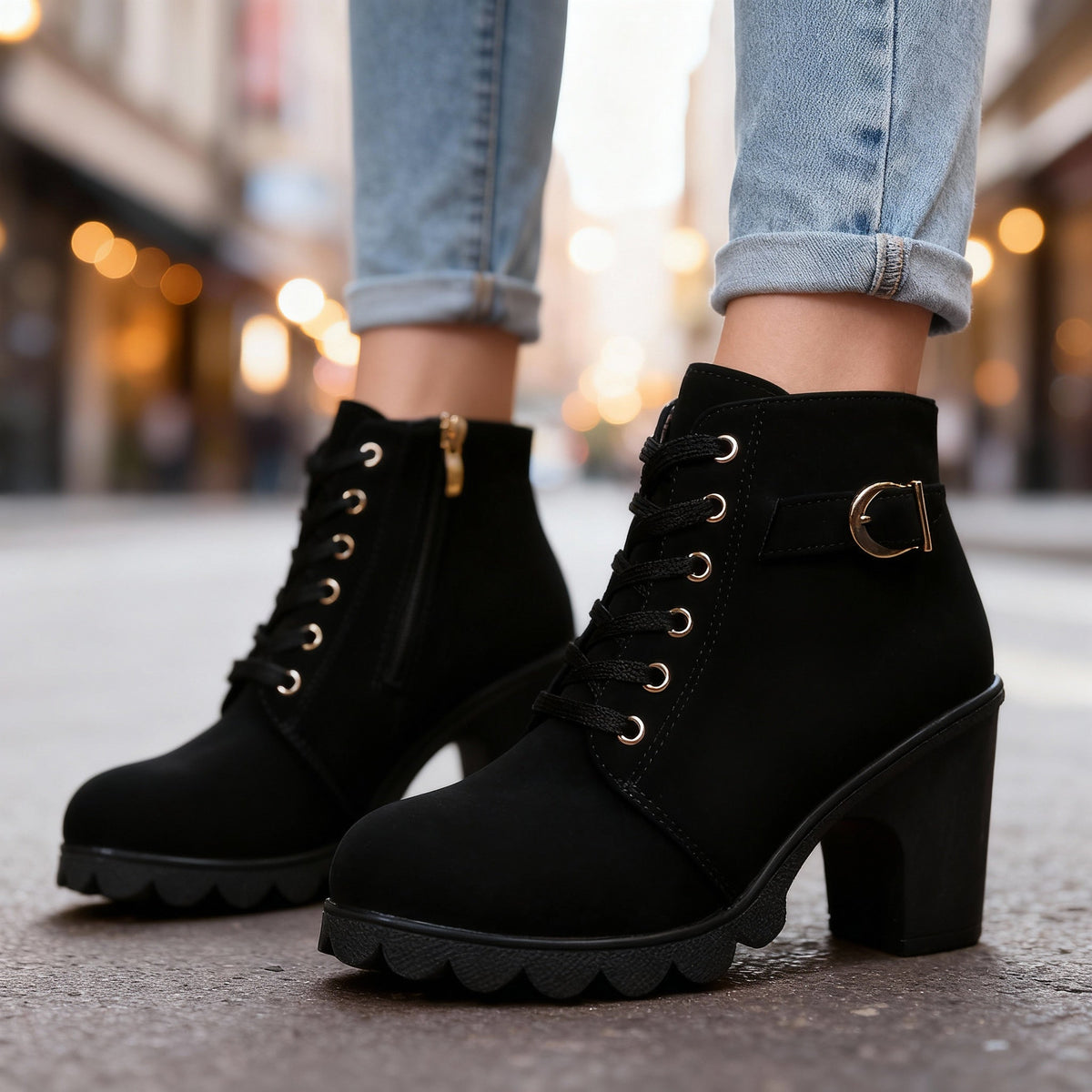 Isaure | Bottines à lacets et plateforme