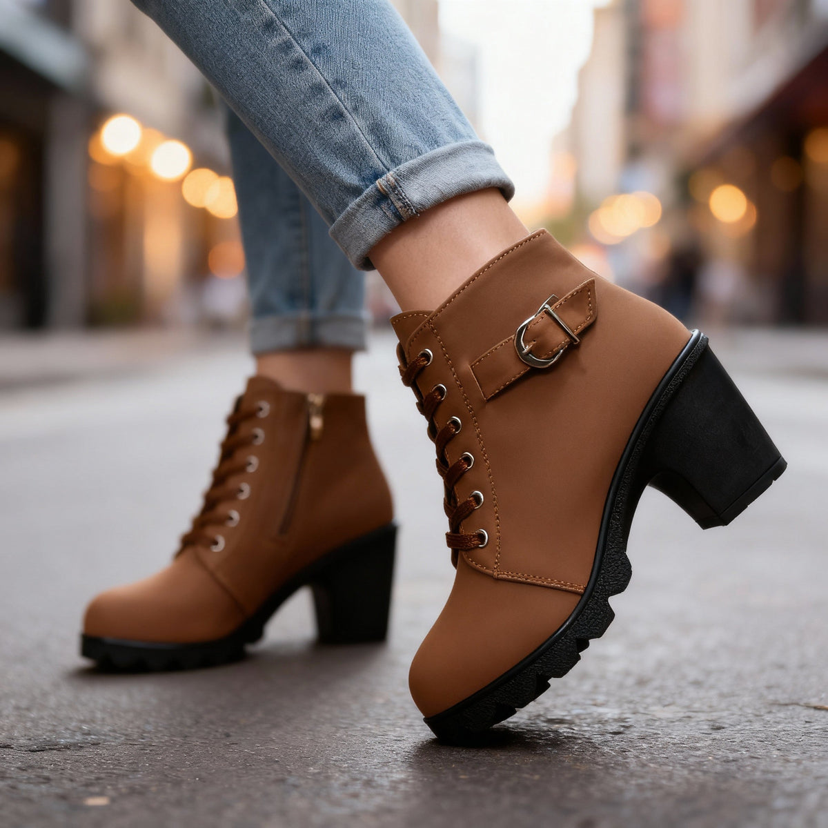 Isaure | Bottines à lacets et plateforme