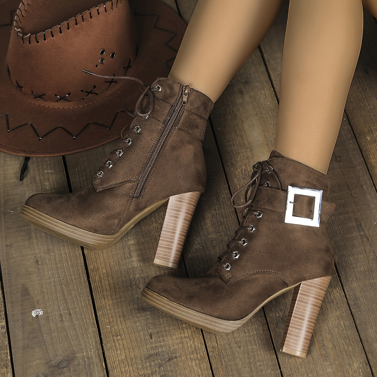 Maude | Bottines à lacets et talon haut